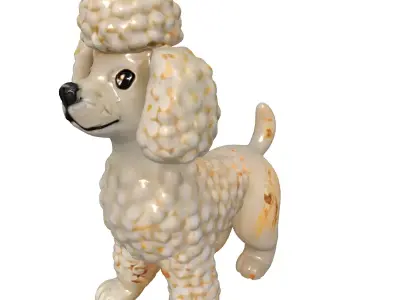 Vintage Poodle Dog Decorative Figurine Low-poly 3D model