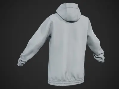 White Snowboard Hoodie Style 2 Low-poly 3D model
