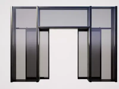 Sliding doubledoor 03 3D model