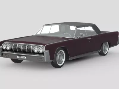 Lincoln Continental 1964 Low-poly 3D model