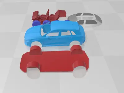 Audi RS3 Sportback 2025 - Separate Parts STL Model 3D print model