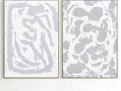 Plaster Two Photo Frame 285 Low-poly 3D model
