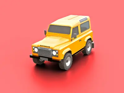 Land Rover Defender 90 Low Poly Low-poly 3D model