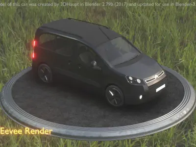City Car 12 Utility Vehicles Van Type-D Black  Low-poly 3D model