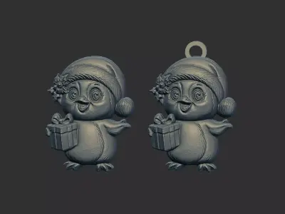 penguin christmas decor cnc 3D print model