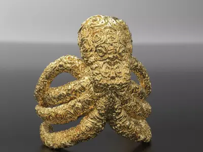 Octopus ring 3D print model