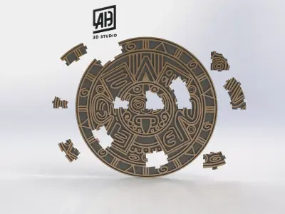 ANCIENT MYSTERY 3D PUZZLE - MAYAN CALENDAR 3D print model