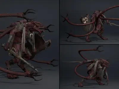 Mist Swordman Tentacle Low-poly 3D model