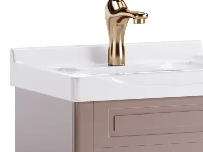Adeline Large Wall Mounted Cabinet Vanity Bathroom Sink 3D model