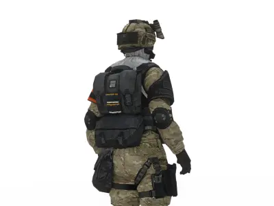 Tactical Operator High Quality Rigged Military 3D Character Low-poly 3D model