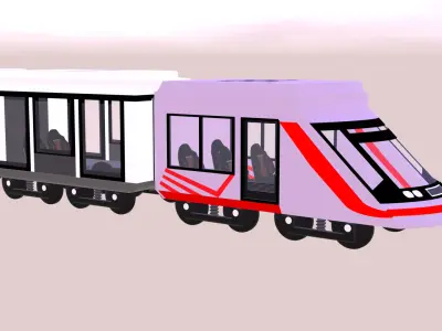 Generic High Speed Train 3D model Low-poly 3D model