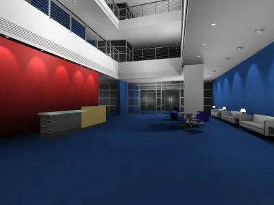 Luxury architectural Hall Lobby 3D model