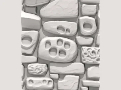 Jagged Limestone Cliff Wall Asset 3D model