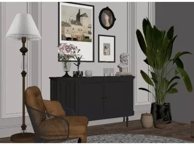 French Retro Style 3D model