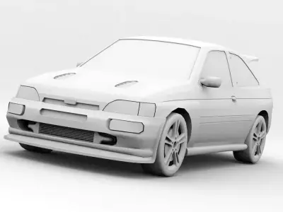 Compact car Low-poly 3D model