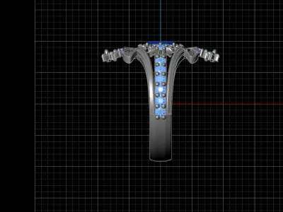 STL 3DM Print Ready Women Diamond Ring Lightweight Printable  3D print model 80