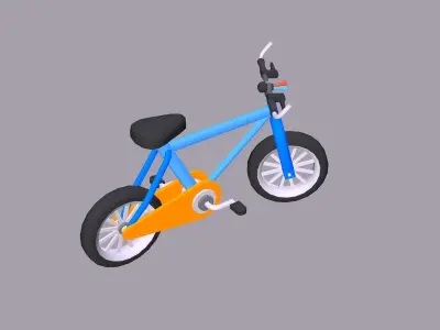 Bicycle Cartoon Low-poly 3D model