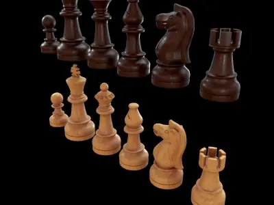 Staunton chess set - Updated 3D model
