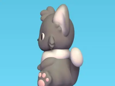 Cute Cat Sitting 3D print model