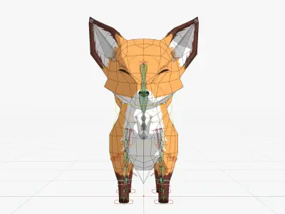 TOON FOX Low-poly 3D model