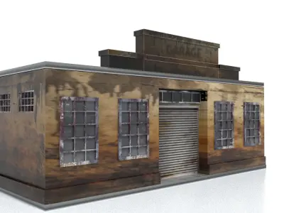 laos Old Garage Low-poly 3D model