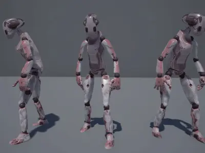 WORKER ROBOT Low-poly 3D model