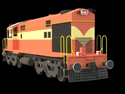 Diesel Locomotive WDM 3D Model 3D model