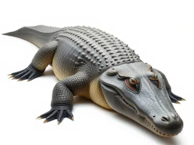 Colossal Saltwater Crocodile Sculpture model pack Low-poly 3D model