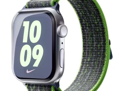 Apple Watch Series 9 Nike Sport Loop Bright Green 3D model
