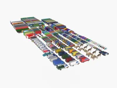 mega collection auto low poly Low-poly 3D model