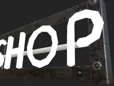 Generic Pawnshop Sign Low-poly 3D model