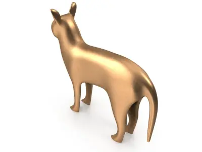 Cat PBR golden Low-poly 3D model