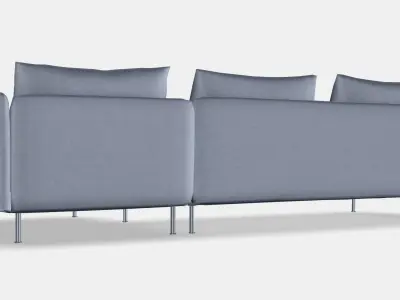 SODERHAMN 4-seat sofa with chaise longue 3 Low-poly 3D model