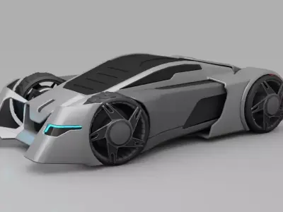 sci-fi car  3D model by BlenderZone