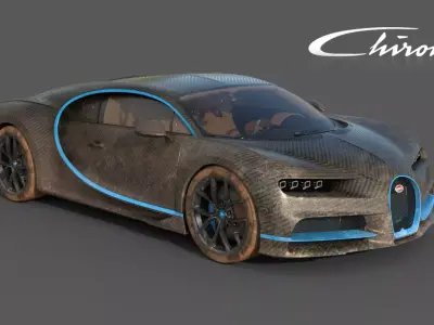 Bugatti Chiron Carbon Fiber Low-poly 3D model