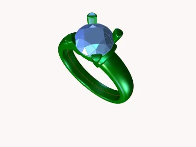 dmc-09 solitaire engagement ring gold 3D print model