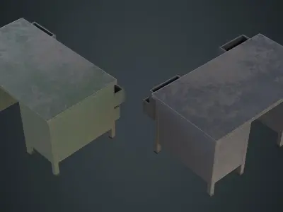 Desk 1C Low-poly 3D model