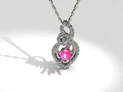Pendant infinity with diamonds Free 3D print model