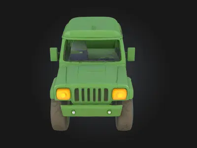Green Adventure Jeep  Ready for Any Terrain 3D model