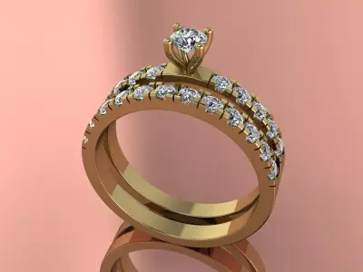 Elegant Diamond Ring Jewelry Gold 3D print model get