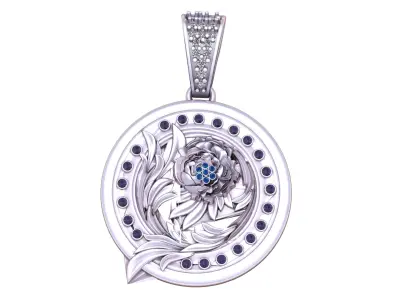 ROSE DEIGN COIN PENDANT 3D PRINTABLE MODEL  3D print model