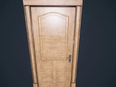 Door Wood M6 Low-poly 3D model
