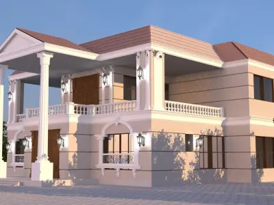 Classic Villa  Low-poly 3D model