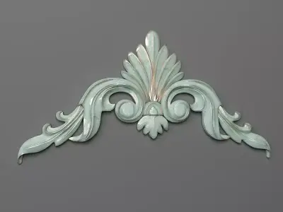 Cartouche ornately carved ornament 3D print model