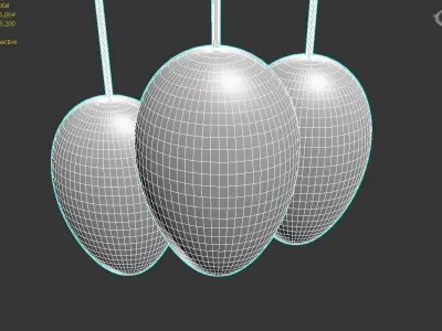 chandelier inspire with almond  3D model