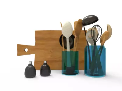 Kitchen set 3D model purchase
