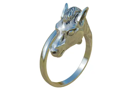 Silver Horse Ring 3D model