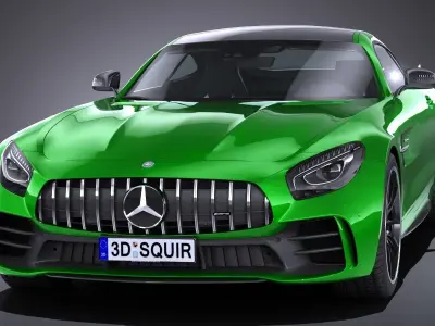 LowPoly Mercedes AMG GT R 2017 Low-poly 3D model