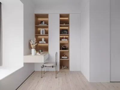 Modern living room dining room interior scenes 385 3D model