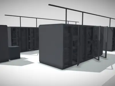 Low Server pack Low-poly 3D model